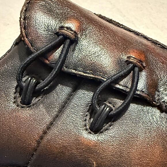 Rieker CELIA Brown Leather Factory Age Distressed Slip On Support Loafers - Picture 9 of 16